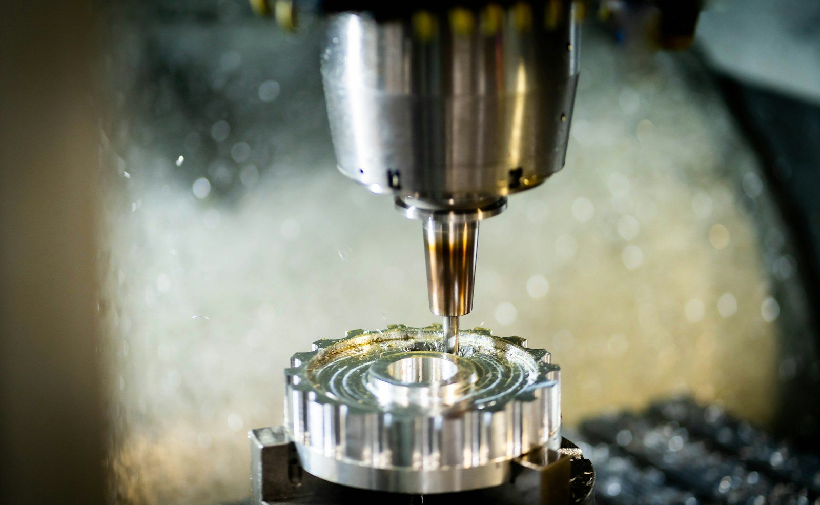Precision machining on the production floor at Esco Precision in Hillsborough, New Jersey